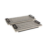 Trays Set of 2 - Black/White Wood Handled, 18/22 in.