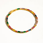 Shiloh 18K Gold Multicolor CZ Chain Bracelet
