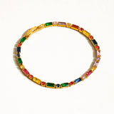 Shiloh 18K Gold Multicolor CZ Chain Bracelet