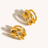 Ames 18K Gold Non-Tarnish Trilayer C Hoop Ear Cuff