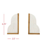 Wren Set of 2 Arched Cloud Bookends White Wood