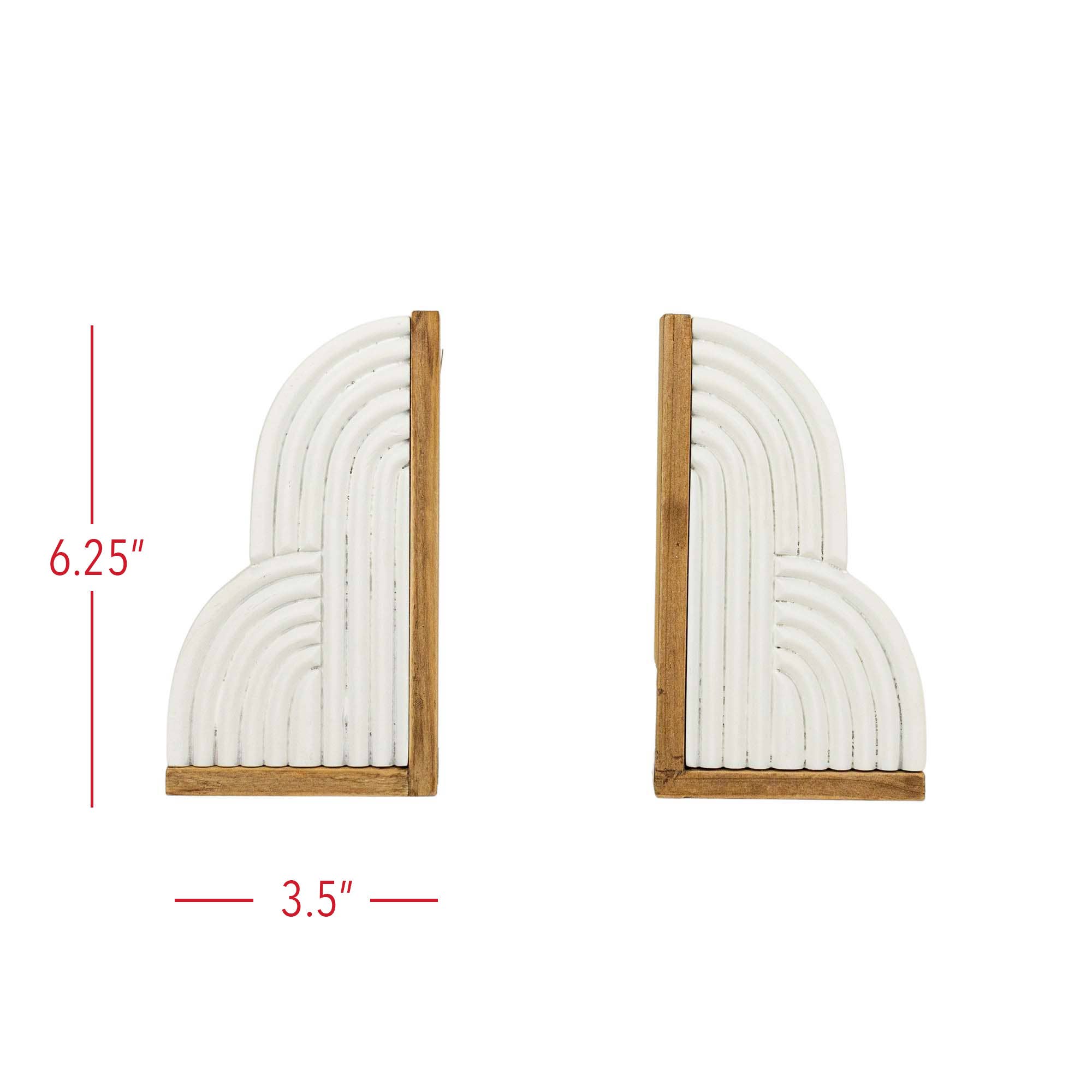 Wren Set of 2 Arched Cloud Bookends White Wood