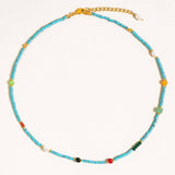 Calise Boho Handmade Blue Turquoise Stone Beaded Necklace