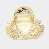 Enamel Queen Hat Afro Woman Pin Brooch