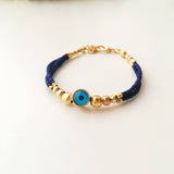 Blue Evil Eye Bracelet, Seed Beads Bracelet, Evil Eye Charm Bracelet