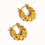 Kimberly 18K Gold Non-Tarnish Braided Hoop Earring