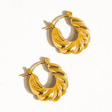 Kimberly 18K Gold Non-Tarnish Braided Hoop Earring