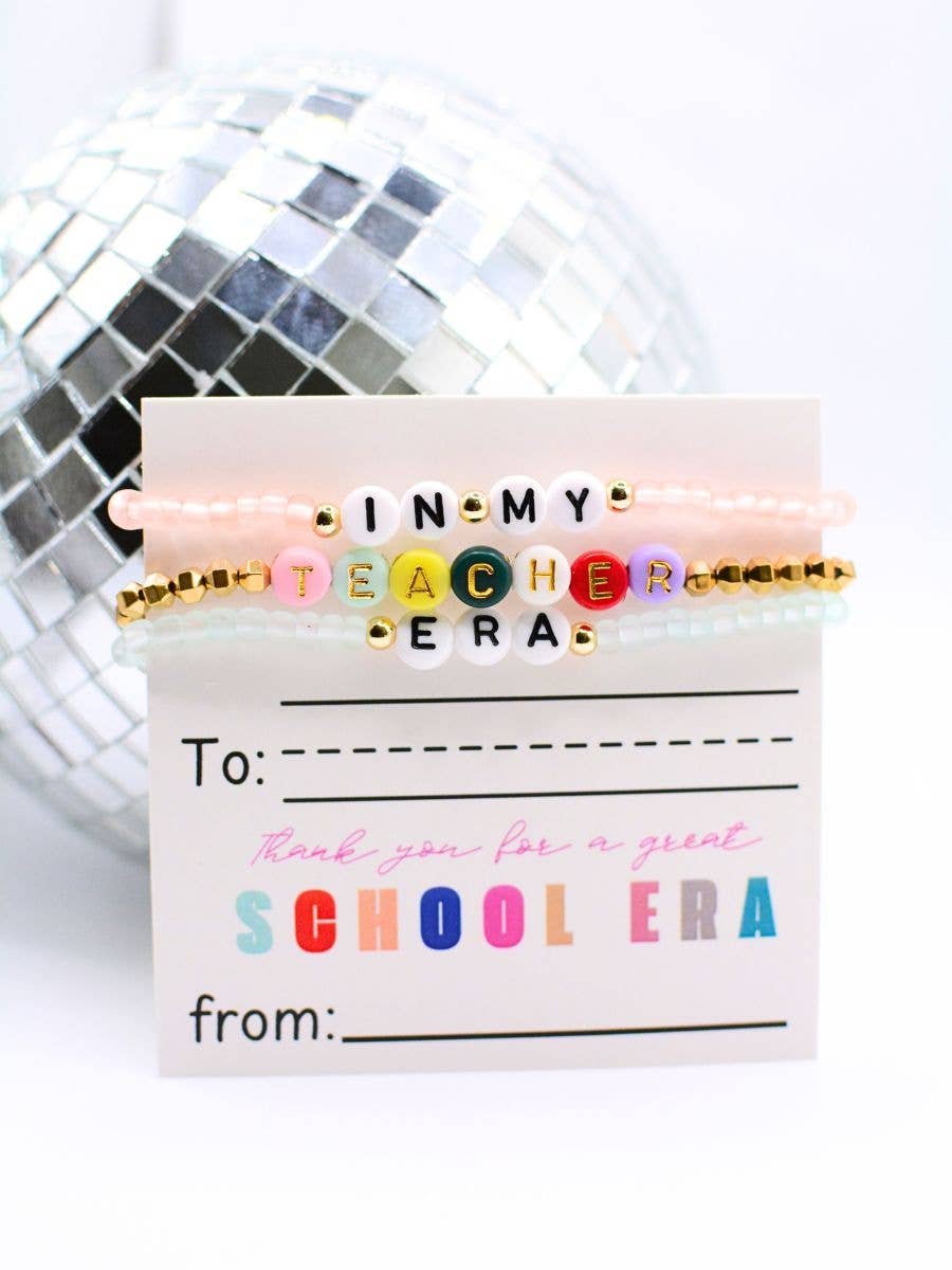 In my Teacher Era Thank you personalized gift bracelet set