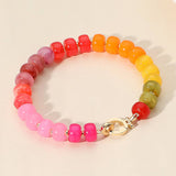 Natural Stone Metal Ball Beaded Bracelet