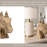 Figurine - Brown Wood Modern Handcrafted Horse Head, 11 in.