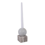 Taper Holder - Multicolor Marble Ball on Cube, 5 in.