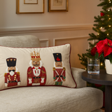 Embroidered Nutcracker Velvet 12"x20" Throw Pillow