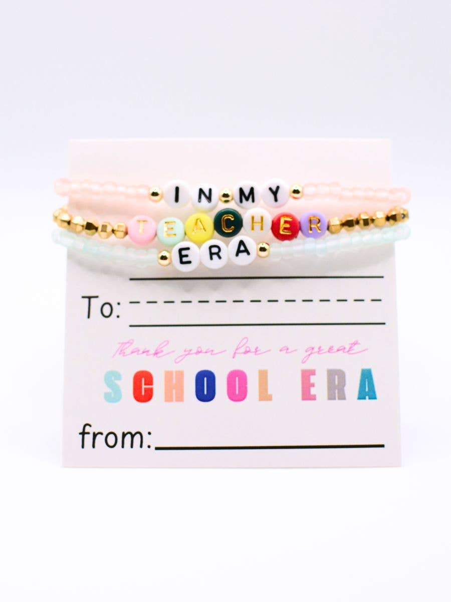 In my Teacher Era Thank you personalized gift bracelet set
