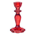Red Glass Candlestick Holder | Summer | Christmas Decor |