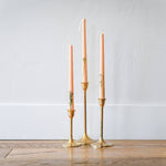 Floral Inlaid Tapered Candles - Set of 3