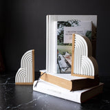 Wren Set of 2 Arched Cloud Bookends White Wood