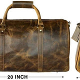 Vintage Leather Duffle Bag 20” Unisex Travel Luggage Bag
