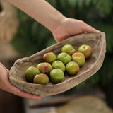 Retro Wooden Boat-Shaped Fruit Platter – Handmade Paulownia Wood Serving Tray