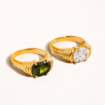 Verna 18K Gold Non-Tarnish Rhinestone Ring
