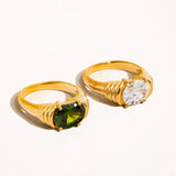 Verna 18K Gold Non-Tarnish Rhinestone Ring
