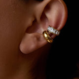 Olianne 18K Gold Non-Tarnish Baguette Ear Cuff