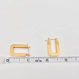 U Shape 18K Gold Plated Stainless Steel Hoop Earrings - FGS