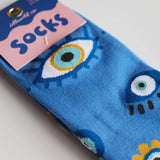 Evil Eye 100% Cotton Women's Crew Socks