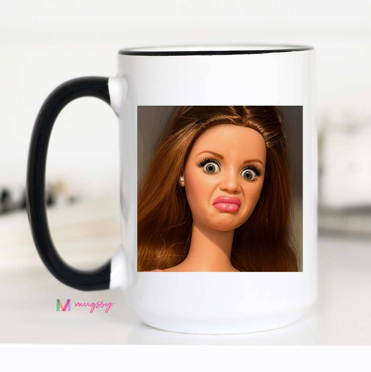 Funny Retro Doll Coffee Mug Sarcastic Gag Gift Mug