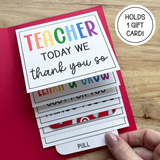 Teacher Appreciation Waterfall Single Gift Card Holder