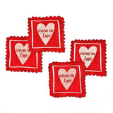 Stamp of Love Cocktail Napkins Set of 4