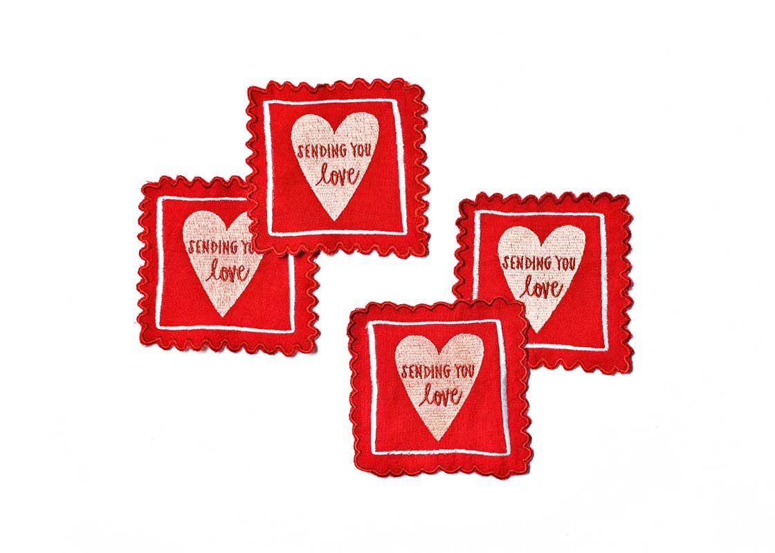 Stamp of Love Cocktail Napkins Set of 4