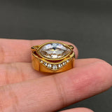 Zircon Inlaid 18K Gold Plated S.Steel Stacked Ring - FGS