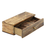 Brown 9 in. x 3 in. Wood Dominoes Game Set