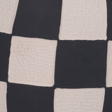 Planter - Black/White Pottery Checkerboard Rounded, 8 in.