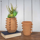 Osa Terracotta Vase with Two Rows of Beads