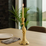 Candle Holder - Gold Metal Elegant Peacock Taper, 10 in.