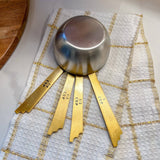 S/4 Measuring Spoons with Mosaic Design Gold Handle