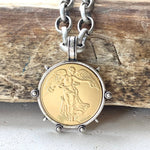 Medallion French Angel coin necklace boutique  jewelry