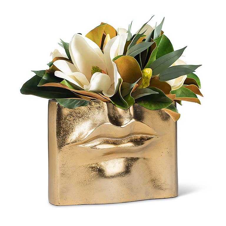 Lg Rectangle Lip Vase-Gold-3x11.5"W-3140
