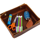 Leather Catchall Change Keys Coins Jewels Box Tray Big Storage Handmade best for gift