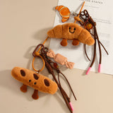 Creative Plush Baguette & Croissant Keychain Charm