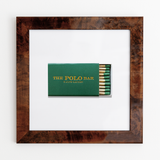 The Polo Bar Matchbook Art Burl Frame
