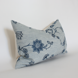 Blue Floral Pillow, Vintage Stripe | Veera