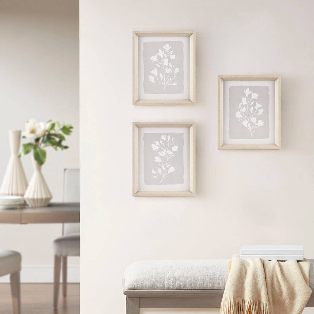 Farmhouse White Floral Framed Wall Art