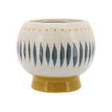 Decorative Planter - Ivory/Yellow Ceramic Artsy Face, 7 in.