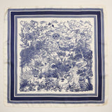 Scenic Toile Printed Square Silky Satin Scarf
