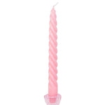 Orange or Pink Spiral Dinner Candles | set of 2