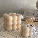 Small Bubble Cube Sculptural Decoration Candle