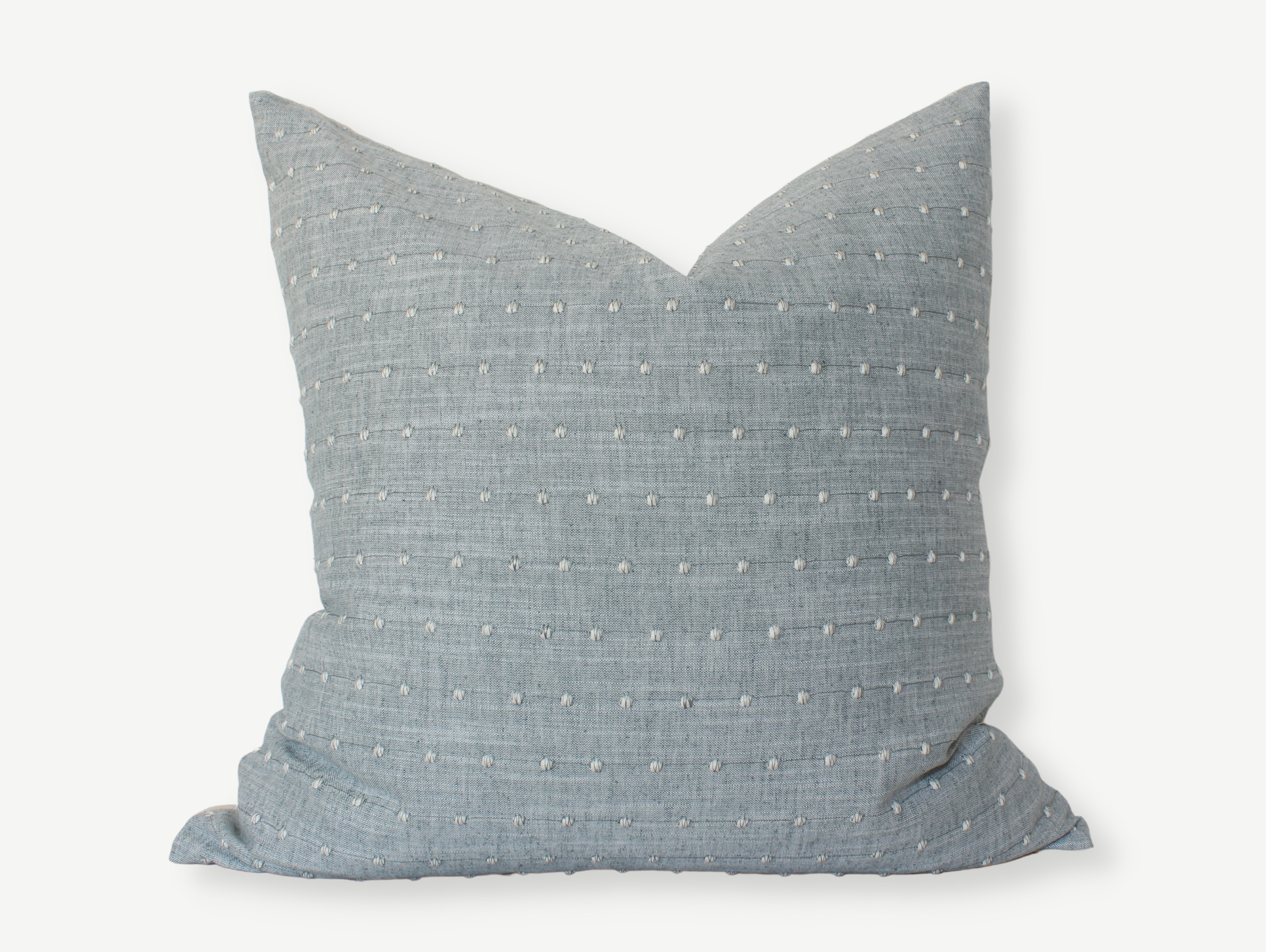 Designer Light Blue Dot Textured Pillow