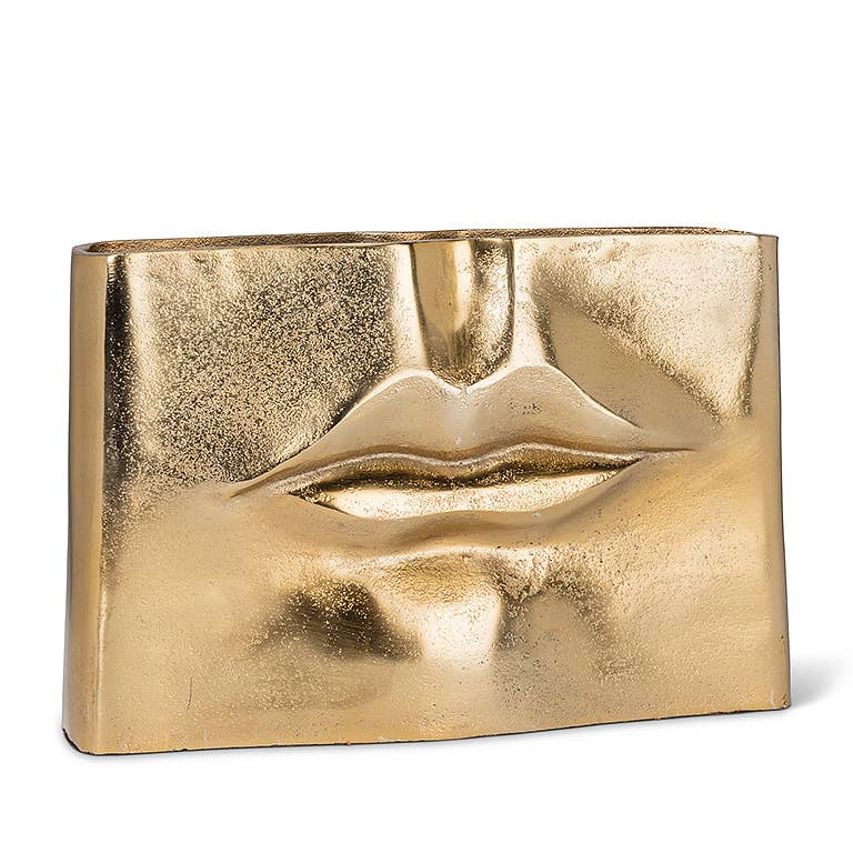 Lg Rectangle Lip Vase-Gold-3x11.5"W-3140